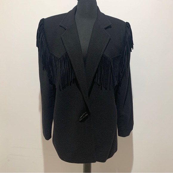 VINTAGE CRISCIONE Fringe Blazer - Picture 2 of 11